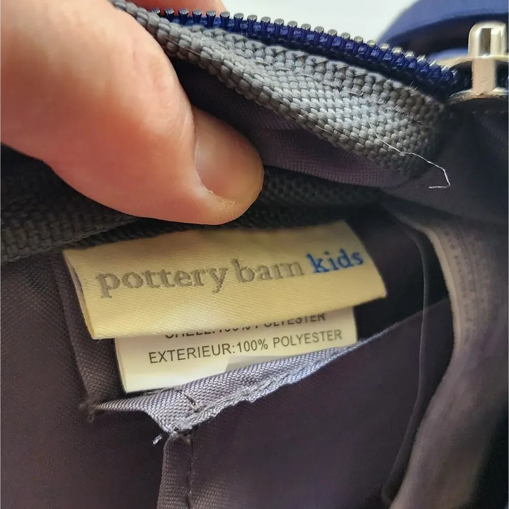 Pottery Barn Kids Mackenzie Gray & Navy Transportation Vehicle Backpack Small